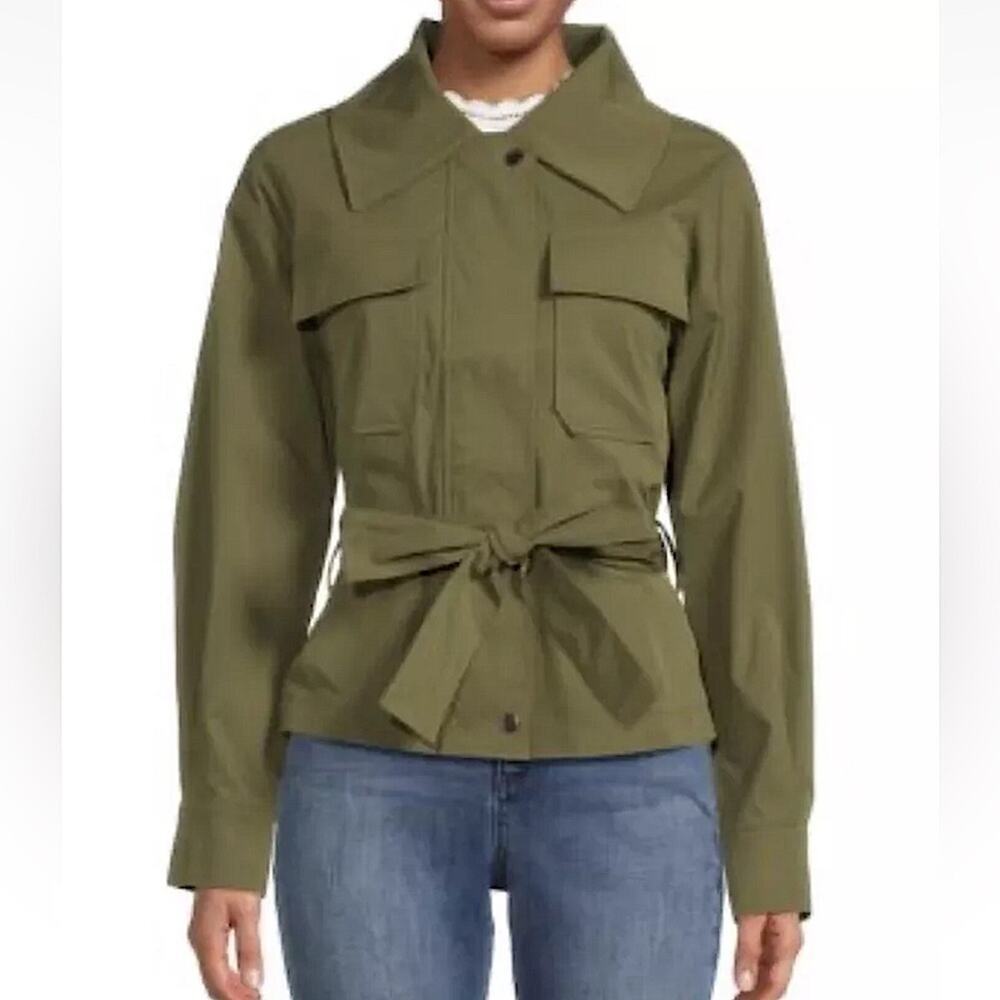 Bagatelle cargo green jacket tie front detailed size large stylist trendy NWOT
